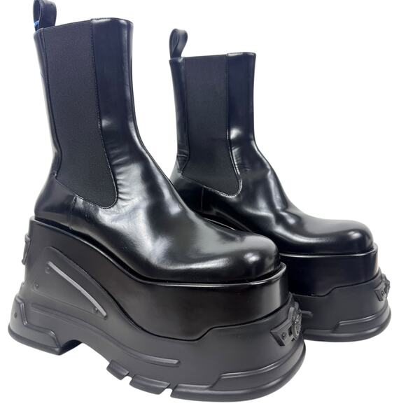 Versace Medusa Anthem Oversized Platform Ankle Boots Black Size 38 - Picture 2 of 9